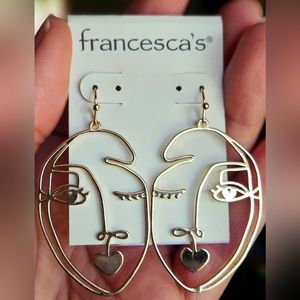 Earrings Dangle medal human face